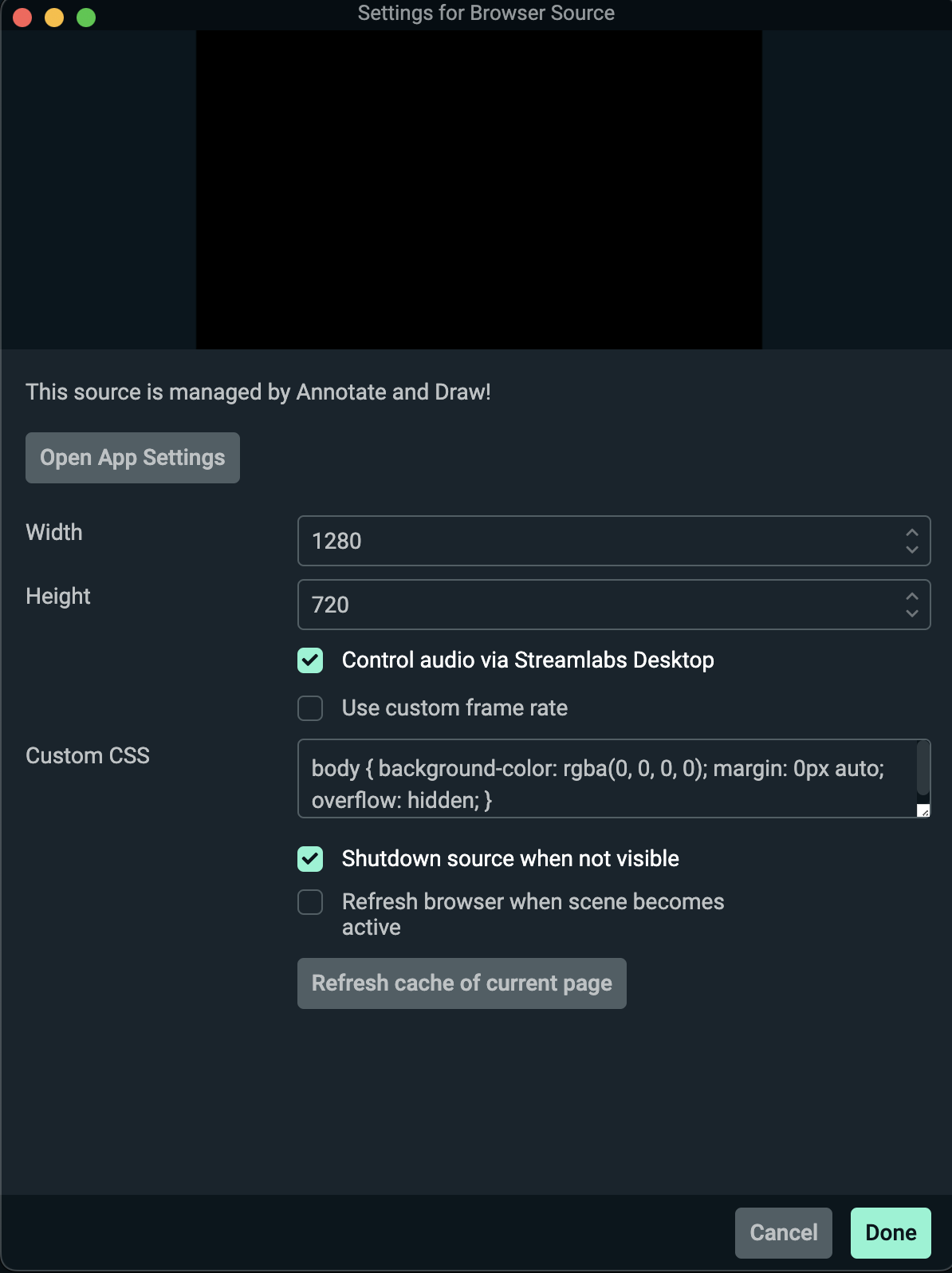 annotate and draw app sources window settings